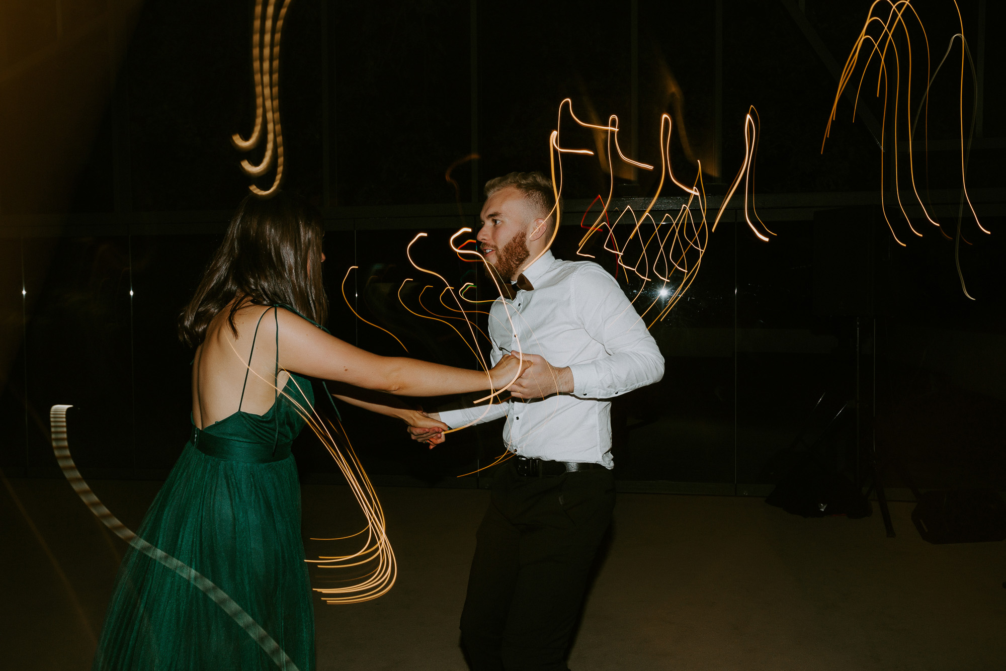 Magic wedding lights by tasmanian wedding photographer